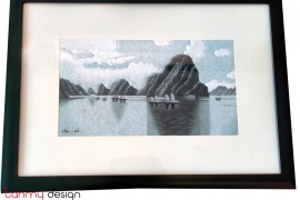 Hand-embroidered painting - Halong Bay